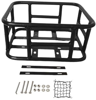 Dickly Fahrradkorb Gepäckträger Schule, Fahrradkorb hinten vorne, verstärkte Kanten, diebstahlsicher, großer Korb Passend für die meisten Fahrräder, Kinderräder, E-Bikes, Schwarz 32 x 28 x 15 cm