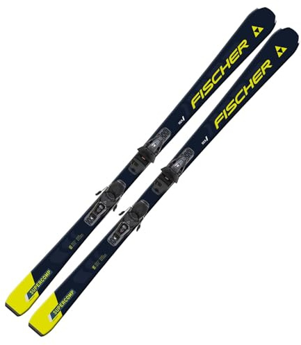 Skida Alpinski Carvingski On-Piste-Rocker – Fischer RC4 Supercomp SLR – 155 cm – inkl. bindning RS10 SLR Z3-10 – All Mountain Skidor – lämplig för nybörjare till avancerade