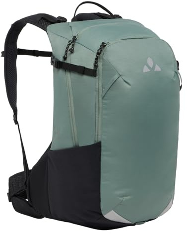 VAUDE Trailvent 20 – Mountainbike Wanderrucksack mit 20 Liter Volumen für Damen und Herren, Aeroflex 3D Belüftungssystem, verstellbare Rückenlänge, Helmhalterung – für MTB-Touren - agave