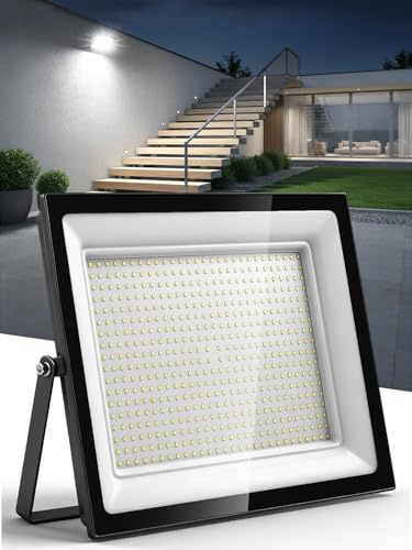Litglobe Focos LED Exterior 500W,6500K Blanco Frío Proyector LED Exterior,50000LM Superbrillante Foco Proyector,IP66 Impermeable Iluminación de Seguridad para Patio Terraza Garaje Entrada