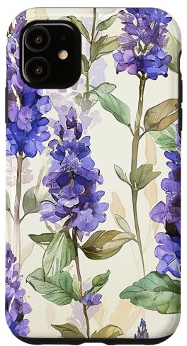 iPhone 11 Anise Hyssop Flower Watercolor Pattern Graphic Case