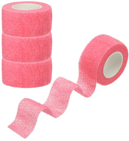 PATIKIL Nastro Adesivo Sportivo, 4pz 2 X 5 Iarde Fasciatura Avvolgente Nastro Elastico Traspirante Previene Attrito Dita per Golf Baseball Pallavolo, Rosa
