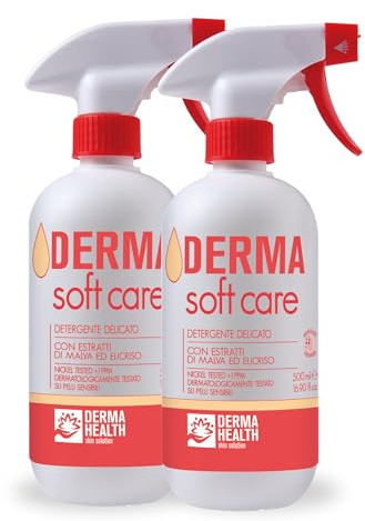 Derma Health - Derma SOFT CARE Schiuma Detergente Delicata Per L’igiene Totale Di Tutto Il Corpo, Igiene Intima Compresa. Si Usa Senz’acqua E Senza Risciacquo – 500ml Trigger - x2