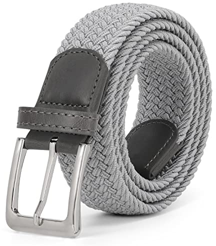 JASGOOD Braided Woven Elastic Stretch Belt for Men Women Web Casual Belt for Pants Jeans