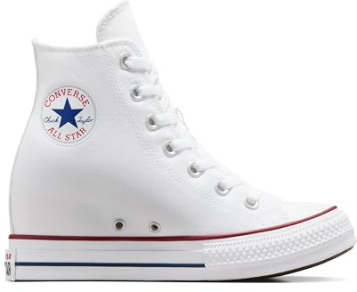 Converse Women's Chuck Taylor All Star Wedge Platform High Top Sneaker, White/Red/Navy, 7.5