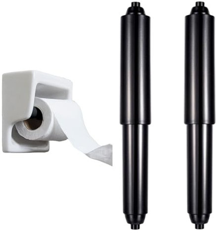 AOZUO 2 Stück Toilettenpapierhalter, Klopapier Aufbewahrung Federbelastet Kunststoff Toilettenpapier Rollenhalter Ersatzrolle für WC Papierhalter Breite Haushalt Restaurant(Schwarz)