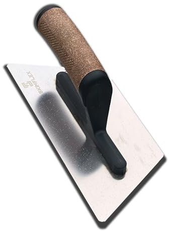 Skimflex Venetian Plaster Trowel 240mm – Stiff Trapezoid Stainless Steel Blade with Cork Handle – Microcement Finishing Tool for Decorative Plastering