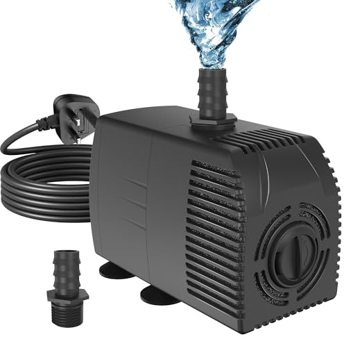 Utomhusvattenpump dränkbar pump, 3 000 l/H akvariepump för dammbrunn, akvarium, trädgård