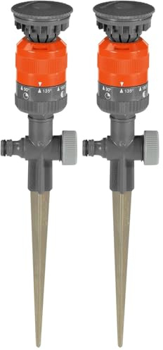 Arroseur Circulaire Vario Comfort de Gardena : arroseur pulvérisateur pour Un arrosage Uniforme, pour des Surfaces jusqu'à 225m², portée 8,5 m, réglage de Secteur à 7 Niveaux de 90° à 360° (1949-20)