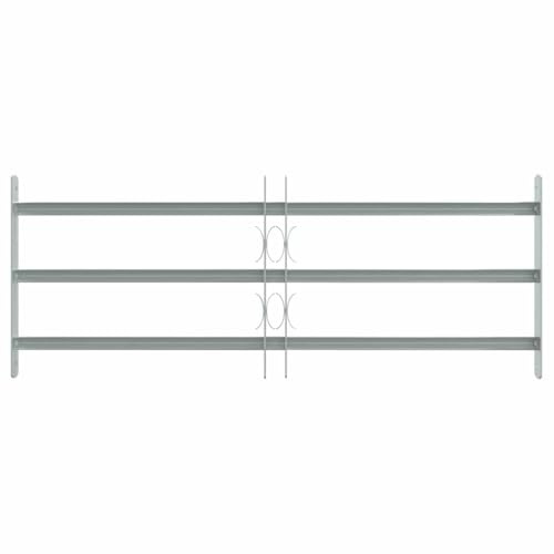 Solivagant Grate per Finestre Regolabili 3 Barre Trasversali 700-1050 mm,Argento,5.6kg