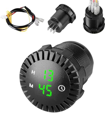 Mini Båtklocka Vattentät LED Display 12 Volt 24 Volt