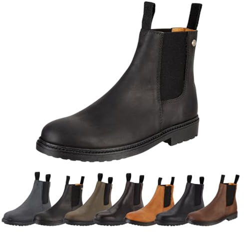 SUEDWIND FOOTWEAR Ridstövletter för kvinnor New WORK – Chelsea stövlar av läder – rid- och fritidsstövlar med ortholit-fotbädd, gummisula och läderinnerfoder – 7 färger – storlek 35–46, svart, 37 EU