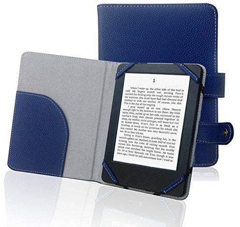 ENJOY-UNIQUE Libro Estilo Litch PU Funda de Cuero para Lector de Libros electrónicos de 6 Pulgadas electrónicos Sony/Kobo/Pocketbook/Nook/tolino 6 Pulgadas Lector de Libros electrónicos (Azul)