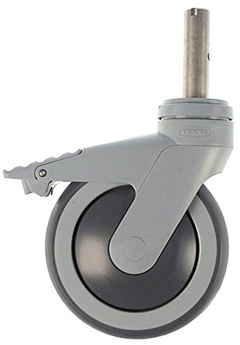 TENTE Lenkrolle für Hupfer mit Totalfeststellerø 125mm Zapfen Befestigung Zapfen Breite 32mm Kunststoff Höhe 162mm Kugellager 32mm