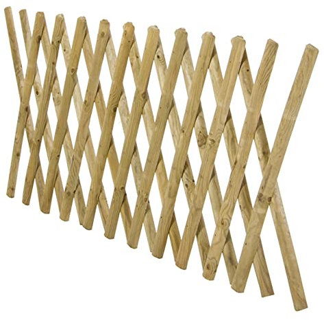 VERDELOOK | Recinzione Estensibile in Legno 250x80 cm, Anche per Decorazione e Arredo Giardino, Traliccio Estensibile per Piante