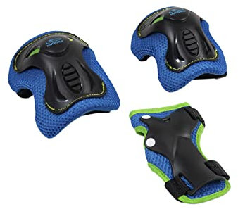 HUDORA Kinder Protektoren Set – 6-teilige Schutzausrüstung für Mädchen und Jungen – Knieschoner, Ellbogenschützer und Handgelenkschoner ideal für Inliner, Rollschuhe, Skateboard & Roller - blau Gr. XS