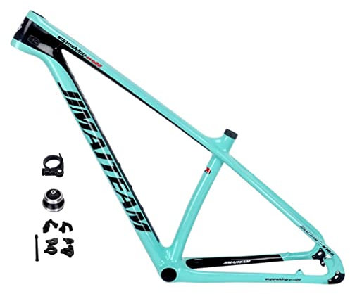 27.5er 29er VTT Cadre Carbone Hardtail VTT Cadre 15/17/19'' Routage Interne Frein À Disque Cadre Traversant Axe 142mm QR 135mm Interchangeable (Color : Blauw, Size : 29 * 17'')