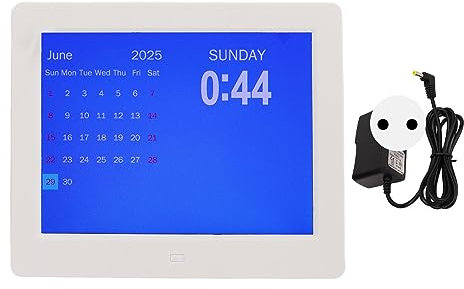 Calendario Orologio Digitale, WIFI Elettronico da 8 Pollici con Promemoria Giorno della Data Previsioni Meteo Calendario Digitale per Anziani Orologio Giornaliero per Soggiorno, Camera da Letto(EU)