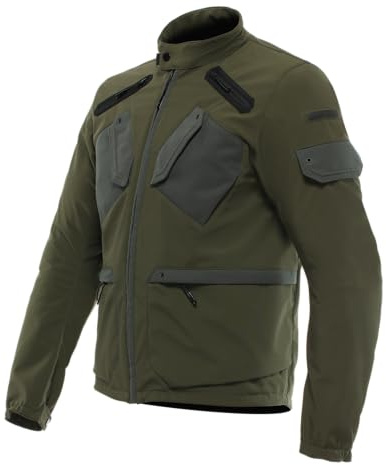 Dainese - Lario Tex Jacket, Chaqueta de Moto Urbana, con Protectores Extraíbles, Tejido Ventilado, Hombre, Verde, 50