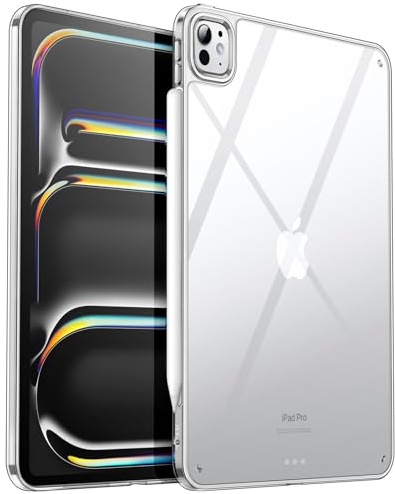 JETech Custodia Chiaro per iPad Pro 11 Pollici M5/M4 2025/2024 (6a/5a Generazione), Trasparente Antiurto Sottile Tablet Retro Cover con PC Rigido Retro e Morbido TPU Paraurti