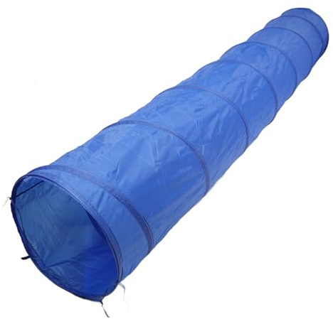Naroote Dog Agility Equipment, Dog Agility Tunnel with Carry Bag 19.7 X 118.1in Oxford Fabric Dog Agility Tunnel, Foldable Cat Pet Training Tunnel Dog Exercise Equipment for Pet Skills