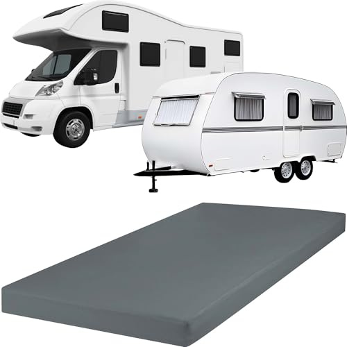 REDBEST Spannbettlaken Pittsburgh für Wohnwagen, Wohnmobil und Boot Single-Jersey grau Größe 140x200 cm - 160x200 cm