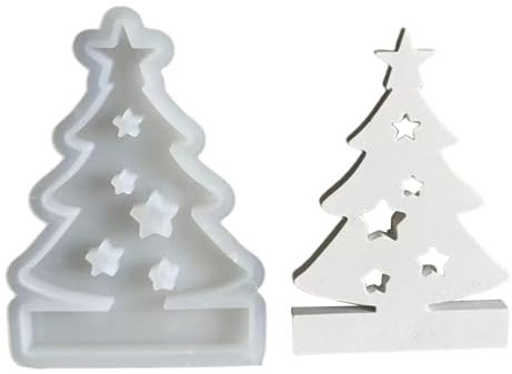 Stampo per albero di Natale | Portacandele a forma di albero di Natale | Stampo in resina siliconica per portacandele | Stampo per ornamento in cemento stampo per resina epossidica per decorazioni