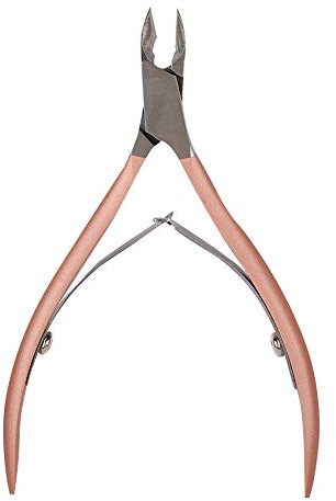 BRRNOO Tijeras de Piel de Clavo de Acero Inoxidable Callus Remoper Hangnail Trimmer con una Cuchilla de Súper Incisiva para la Pedicura de Manicura (Oro rosa)