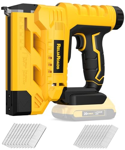 2-in-1 Cordless 18GA Brad Nailer & 1/4 Crown Stapler Compatible with DeWALT 20V MAX Battery (Tool Only) - Lightweight, 1600 Nails/Staples Included for DIY, Upholstery & Home Renovation