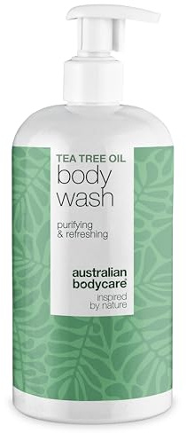Tea Tree Body Wash per brufoli, pelle grassa e cattivi odori – detergente purificante quotidiano con Tea Tree Oil naturale per pelle fresca e pulita