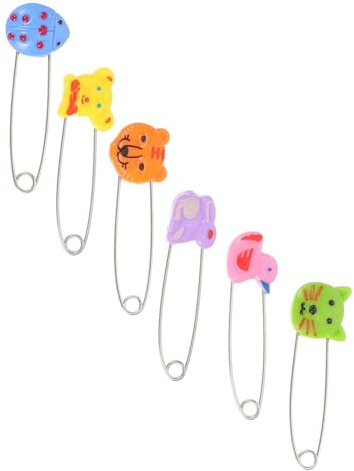 Supvox Edelstahl Sicherheitsnadeln mit Tiermotiven 30 Stück Robuste Windelklammern Maschinenwaschbar und Ziehfest für Babys für Babywindeln