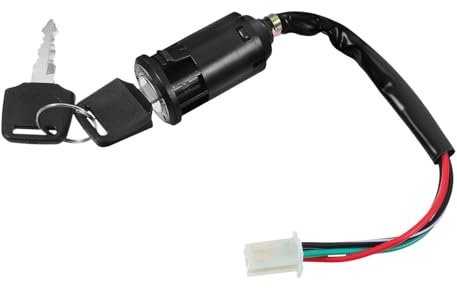 RORPOIR Blocchetto Accensione con Chiave per Atv e Scooter 50-250cc, Plastico e Metallo, Nero, Installazione Facile
