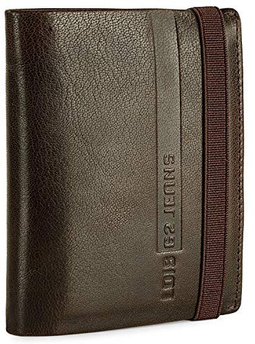 Lois - Cartera de Piel para Hombre - Cartera Hombre Piel con Monedero Interior y Tarjetero, diseño Slim, Cuero auténtico, Regalo Elegante. Proteccion RFID, Marron