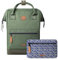 CABAIA - Sac à Dos Adventurer Séoul - Maxi 23L - Déperlant - Compartiment Ordinateur Portable 15 - 2 Poches - Certifié Vegan - Sac Voyage, Affaires, École pour Homme et Femme - Vert