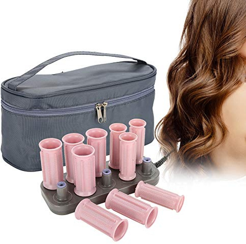 Professional Heated Curling Roll Kit, 10Pcs Self-Grip Hair Rollers for Short & Long Hair Styling