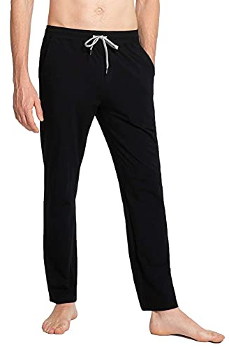 maamgic Pantalon Chandal Hombre Deportivos Pantalones Jogger Yoga Sweatpants Transpirable con Cordón Cremallera Bolsillos para Gym Yoga Pilates Negro