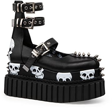 LAMODA Damen Till Death Do Us Part Ankle Boot, Black Skull, 36 EU