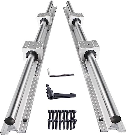 CNCMANS Rails Linéaire Guide 2 SBR20-1500mm Rail de Glissière Linéaire Axe de Guidage Linéaires + 4 SBR20UU Blocs de Roulement, Rails et Roulements Linéaires pour les machines dautomatisation