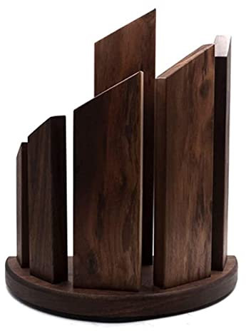 PAREKS Bloc de couteaux magnétique en bois de noyer avec fond antidérapant - Support de rangement pour cuisine - Cadeau pour la cuisine