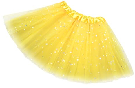 Rumyve Tutu Skirts,Elastic Ballet Dance Runner Tuller Tutu Skirt,Ballet Dance Parties Fancy Dress for Birthday Party(Yellow)