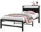 VERFARM Metallbett Bettrahmen mit Holz Lagerung Kopfteil, Bettgestelle mit Lattenrost für Schlafzimmer Gästezimmer, Einfache Montage, Rauschfrei, Schwarz, 90 x 200 cm