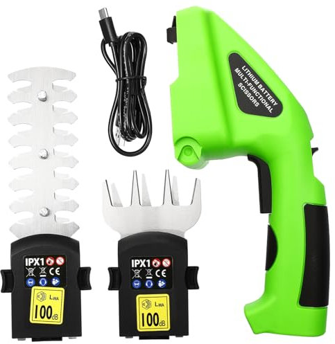 Happyyami Tijeras Podar Bateria Cortacésped Eléctrico Tijeras Cortacésped Eléctrica Alta Resistencia Cortasetos Eléctrico