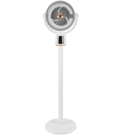 Fockety Oscillating Stående Fläkt, 12 Hastigheter 12h Timer USB -uppladdningsbar Luftcirkulationsbordfläkt med Fjärrkontroll, Justerbar Höjd Pedestalfläkt för Sovrum Hemmakontoret