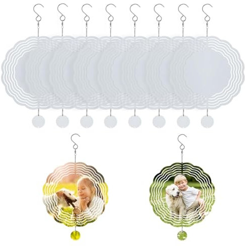 Gvvsjgdbis Decorazione fai da te in alluminio sublimazione 10 pollici sbozzati mulino a , confezione da 10 ornamenti artigianali per il giardino e