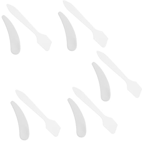 MAGICLULU 10 piezas Espátulas Faciales Transparentes Cucharas para Crema de Ojos y Herramientas de Viaje para Aplicación y Uniforme de Productos Cosméticos