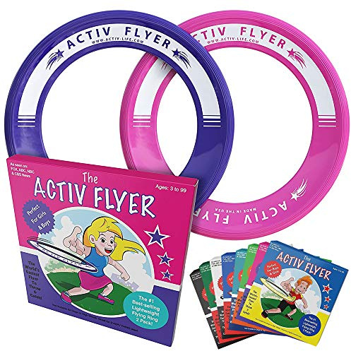 Activ Life The Active Flyer Flying Disc: Aerodynamic Frisbee Rings, Outdoor Toys & Summer Fun Beach Toys for Kids, Boys or Girls of all Ages, The Perfect Outdoor Toy Gift, 2pack, Pink/Purple