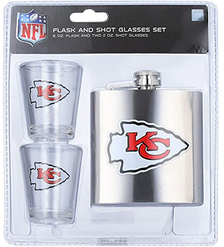 Pro Specialties Group Kansas City Chiefs Flachmann und Schnapsglas Set