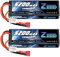 Zeee 2S LiPo Akku 7,4V 100C 5200mAh mit T Stecker Hardcase Batterie für RC Auto, RC Flugzeug, RC Hubschrauber, RC Hobby (2 Packungen)