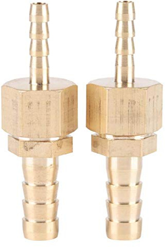 Akozon Brass Barb 4-8mm Fitting Schlauchrohr Barb Tail Reducer Reduzierstecker Stecker Adapter Packung mit 2 St¨¹ck