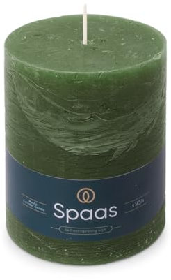 Spaas Rustic Pillar Candle 100/130 mm 95h, Dark Green